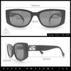 Womens Narrow Rectangle Mod Luxury Fashion Plastic Sunglasses