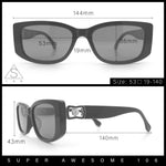 Womens Narrow Rectangle Mod Luxury Fashion Plastic Sunglasses