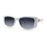 Womens Narrow Rectangle Mod Luxury Fashion Plastic Sunglasses