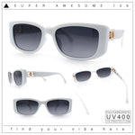 Womens Narrow Rectangle Mod Luxury Fashion Plastic Sunglasses