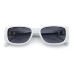 Womens Narrow Rectangle Mod Luxury Fashion Plastic Sunglasses