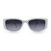 Womens Narrow Rectangle Mod Luxury Fashion Plastic Sunglasses