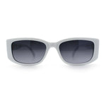 Womens Narrow Rectangle Mod Luxury Fashion Plastic Sunglasses
