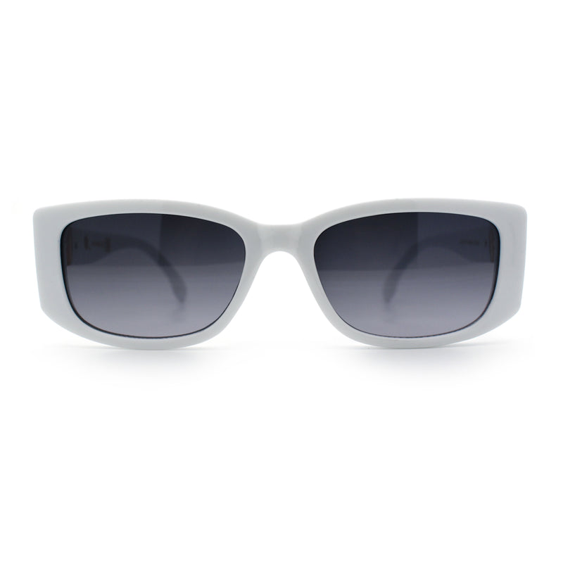 Womens Narrow Rectangle Mod Luxury Fashion Plastic Sunglasses
