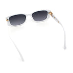 Womens Narrow Rectangle Mod Luxury Fashion Plastic Sunglasses