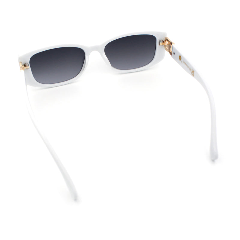 Womens Narrow Rectangle Mod Luxury Fashion Plastic Sunglasses