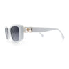 Womens Narrow Rectangle Mod Luxury Fashion Plastic Sunglasses
