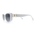Womens Narrow Rectangle Mod Luxury Fashion Plastic Sunglasses