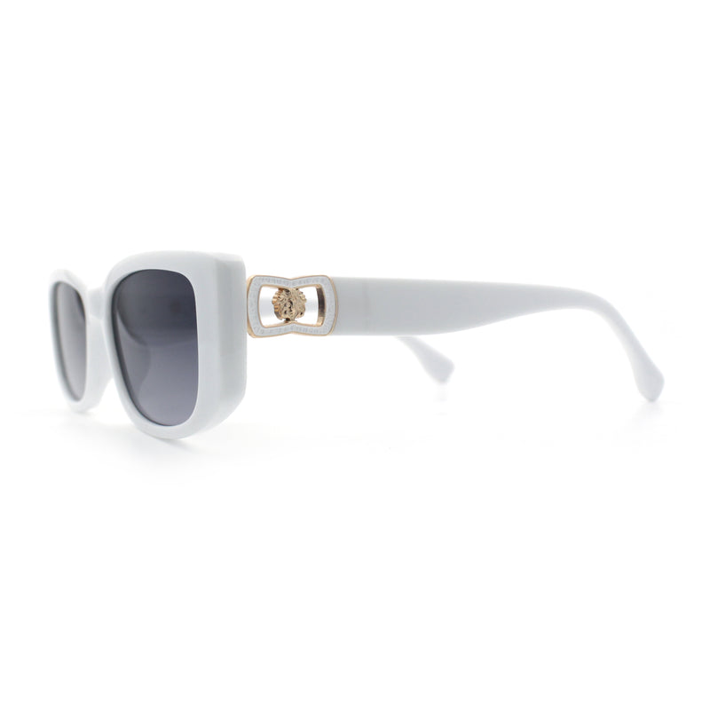 Womens Narrow Rectangle Mod Luxury Fashion Plastic Sunglasses