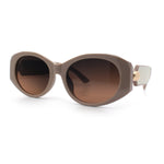 Womens Oversized Oval Mod Luxury Fashion Plastic Sunglasses