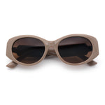 Womens Oversized Oval Mod Luxury Fashion Plastic Sunglasses