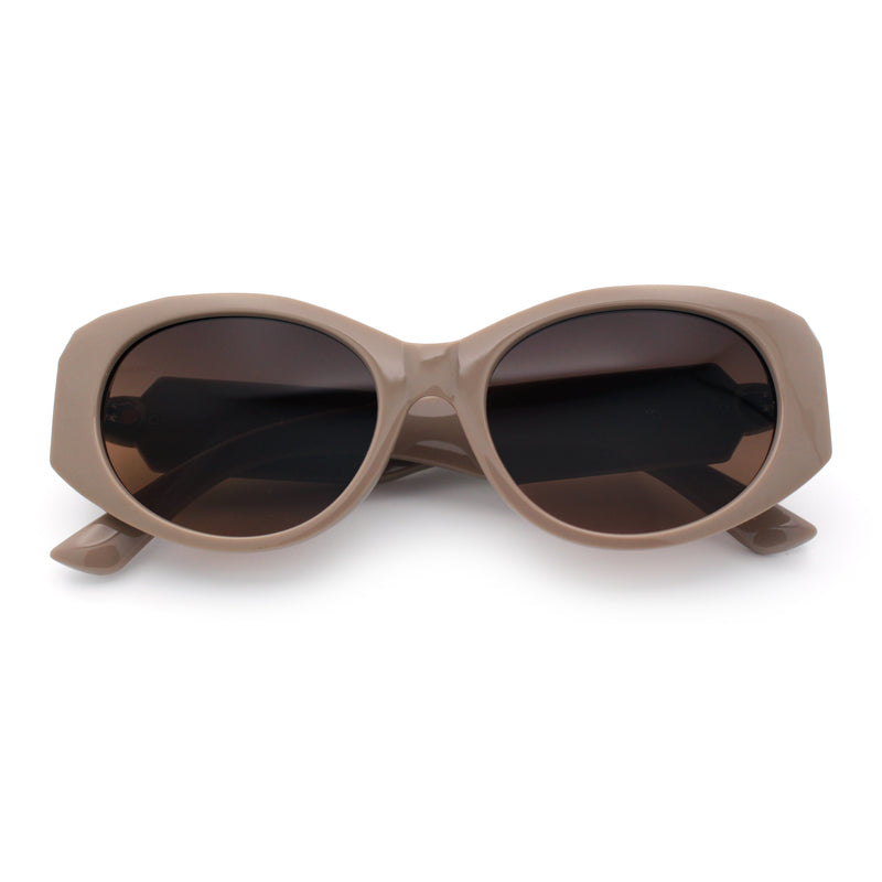 Womens Oversized Oval Mod Luxury Fashion Plastic Sunglasses