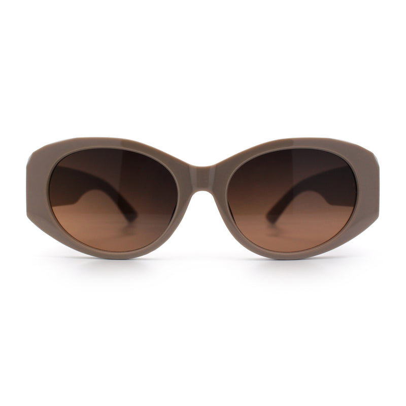 Womens Oversized Oval Mod Luxury Fashion Plastic Sunglasses