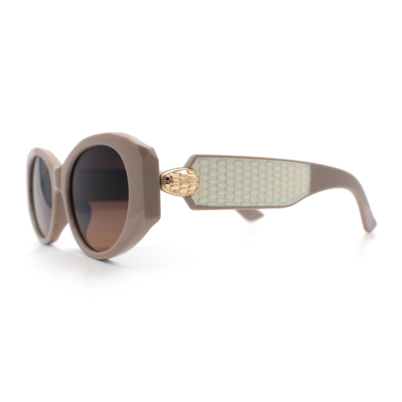Womens Oversized Oval Mod Luxury Fashion Plastic Sunglasses