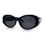 Womens Oversized Oval Mod Luxury Fashion Plastic Sunglasses