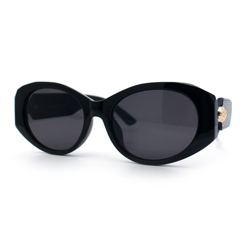 Womens Oversized Oval Mod Luxury Fashion Plastic Sunglasses