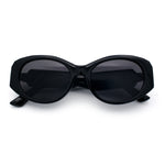 Womens Oversized Oval Mod Luxury Fashion Plastic Sunglasses