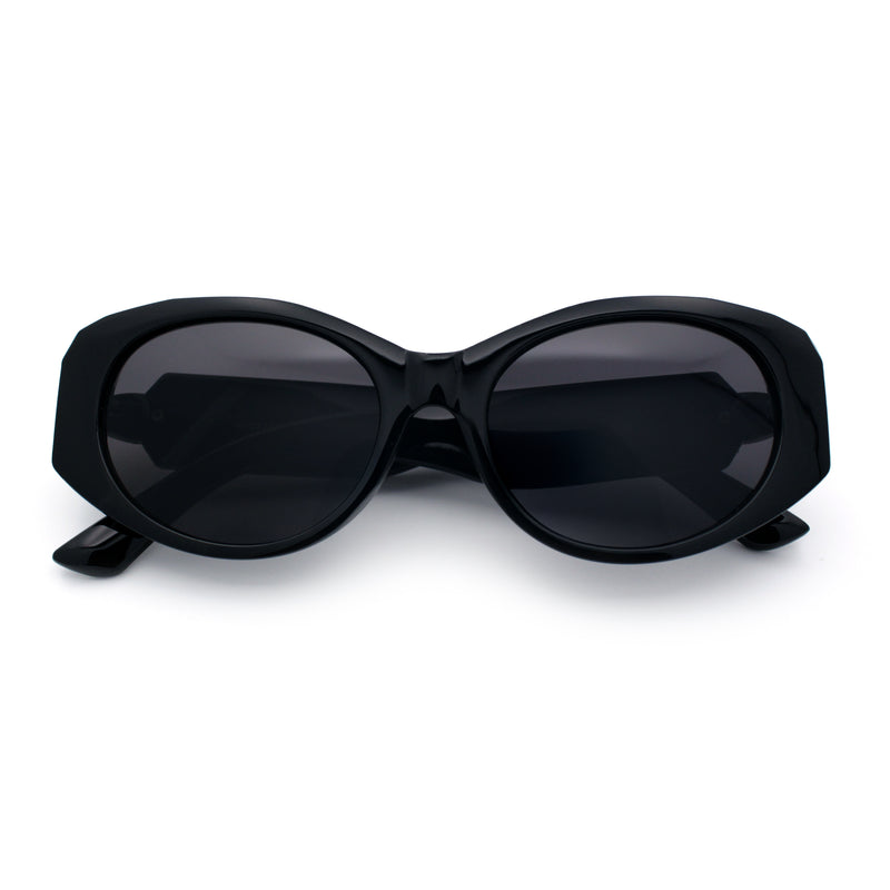 Womens Oversized Oval Mod Luxury Fashion Plastic Sunglasses