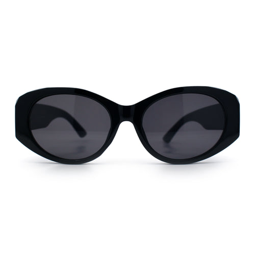 Womens Oversized Oval Mod Luxury Fashion Plastic Sunglasses