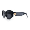 Womens Oversized Oval Mod Luxury Fashion Plastic Sunglasses
