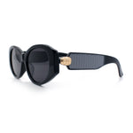 Womens Oversized Oval Mod Luxury Fashion Plastic Sunglasses