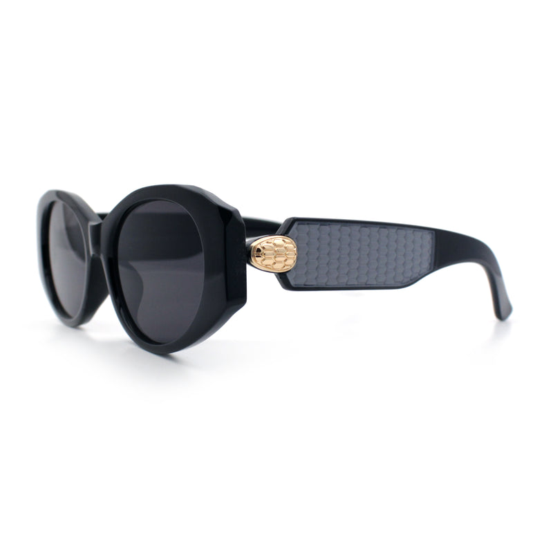 Womens Oversized Oval Mod Luxury Fashion Plastic Sunglasses