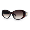 Womens Oversized Oval Mod Luxury Fashion Plastic Sunglasses