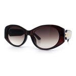 Womens Oversized Oval Mod Luxury Fashion Plastic Sunglasses