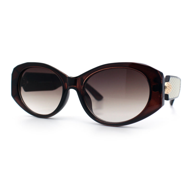 Womens Oversized Oval Mod Luxury Fashion Plastic Sunglasses
