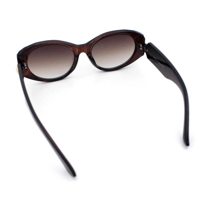 Womens Oversized Oval Mod Luxury Fashion Plastic Sunglasses