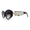 Womens Oversized Oval Mod Luxury Fashion Plastic Sunglasses