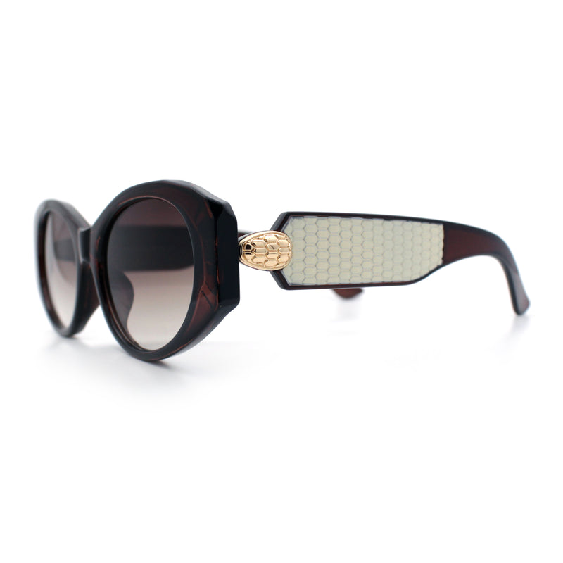 Womens Oversized Oval Mod Luxury Fashion Plastic Sunglasses