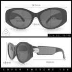 Womens Oversized Oval Mod Luxury Fashion Plastic Sunglasses