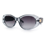Womens Oversized Oval Mod Luxury Fashion Plastic Sunglasses