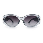 Womens Oversized Oval Mod Luxury Fashion Plastic Sunglasses