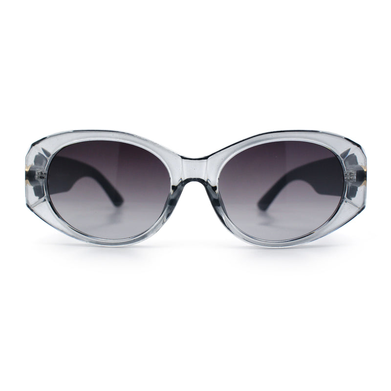 Womens Oversized Oval Mod Luxury Fashion Plastic Sunglasses