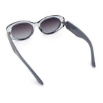 Womens Oversized Oval Mod Luxury Fashion Plastic Sunglasses