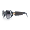 Womens Oversized Oval Mod Luxury Fashion Plastic Sunglasses