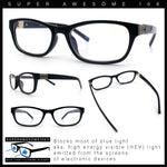 Classy Narrow Rectangle Blue Light Filter Clear Lens Computer Glasses