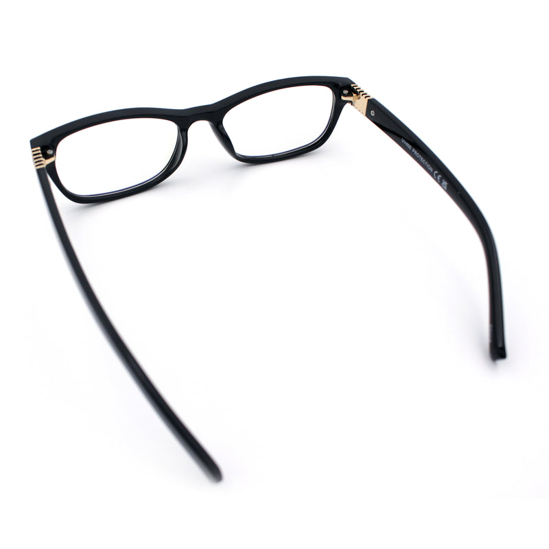 Classy Narrow Rectangle Blue Light Filter Clear Lens Computer Glasses