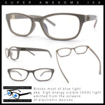 Classy Narrow Rectangle Blue Light Filter Clear Lens Computer Glasses