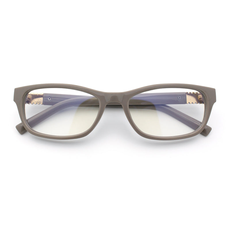 Classy Narrow Rectangle Blue Light Filter Clear Lens Computer Glasses
