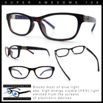 Classy Narrow Rectangle Blue Light Filter Clear Lens Computer Glasses