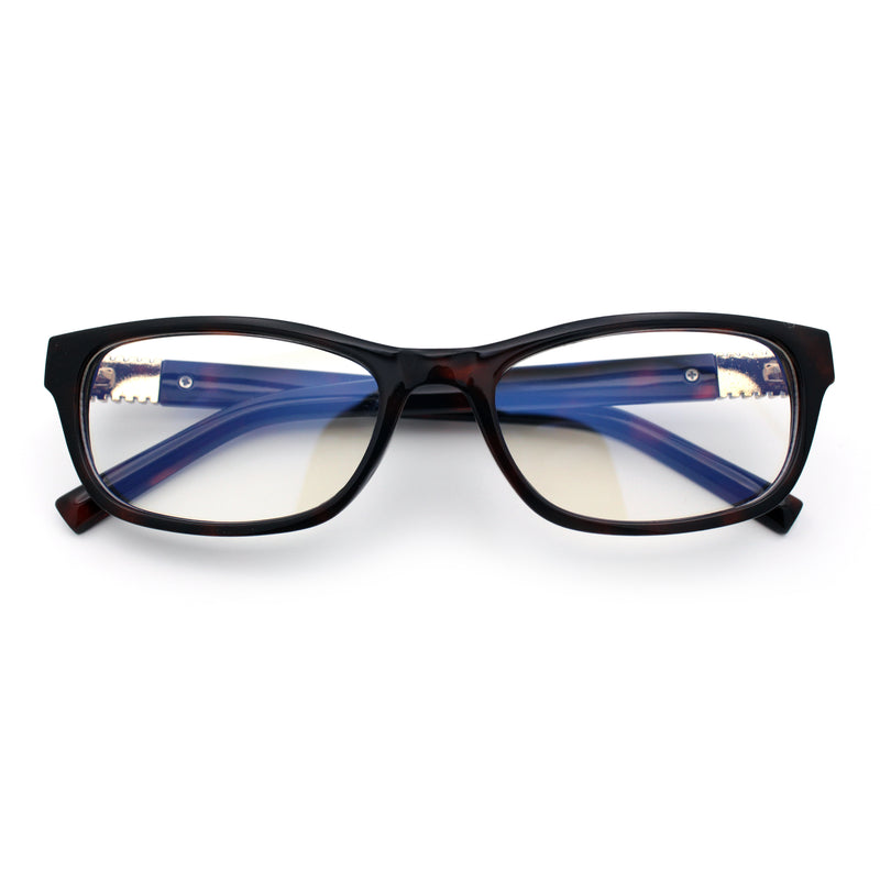 Classy Narrow Rectangle Blue Light Filter Clear Lens Computer Glasses