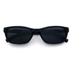 Womens Classy Narrow Rectangle Horn Rim Plastic Fashion Sunglasses