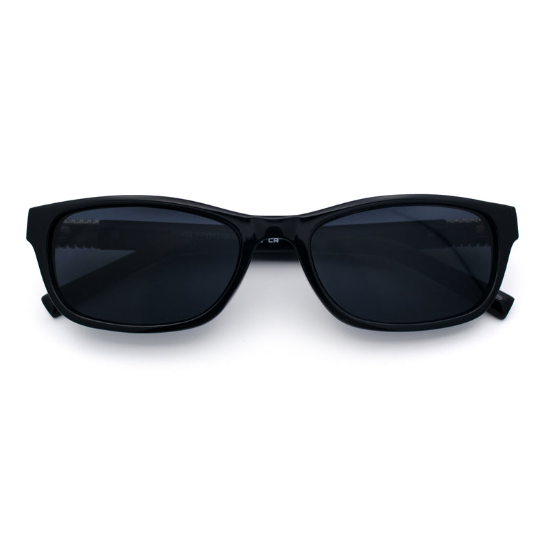 Womens Classy Narrow Rectangle Horn Rim Plastic Fashion Sunglasses