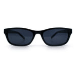 Womens Classy Narrow Rectangle Horn Rim Plastic Fashion Sunglasses