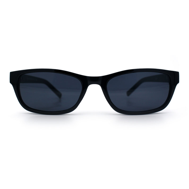 Womens Classy Narrow Rectangle Horn Rim Plastic Fashion Sunglasses