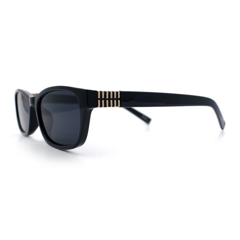 Womens Classy Narrow Rectangle Horn Rim Plastic Fashion Sunglasses