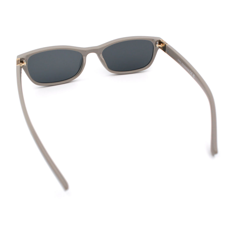 Womens Classy Narrow Rectangle Horn Rim Plastic Fashion Sunglasses